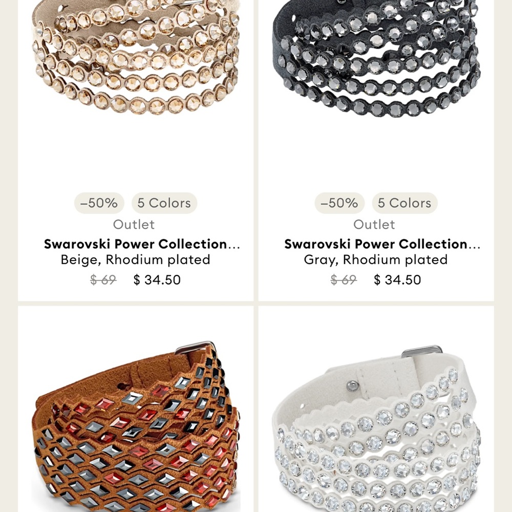Four women’s authentic Swarovski wrap crystal bracelets!!
